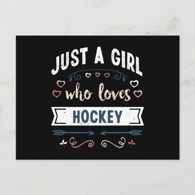 Just a Girl who loves Hockey Funny Gifts Postcard (Front)