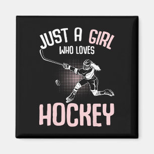 Just A Girl Who Loves Hockey Ice Hockey Youth Kids Magnet