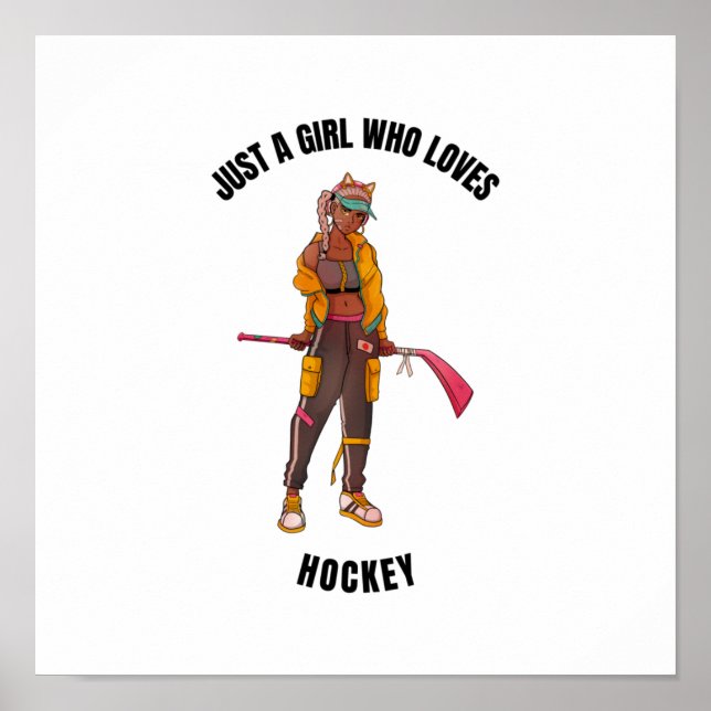 just a girl who loves hockey poster (Front)