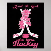 Just A Girl Who Loves Hockey Stick Puck Sport