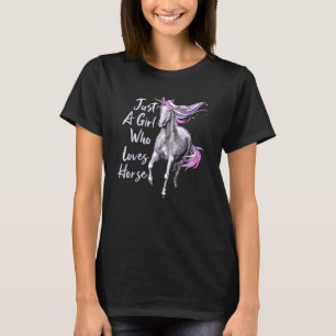 Just A Girl Who Loves Horse Horseback Riding Eques T-Shirt