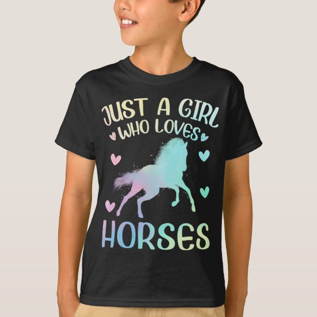 Just A Girl Who Loves Horse T-Shirt (Front)