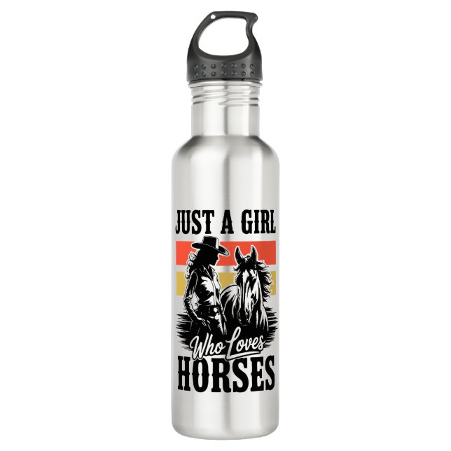 Just a Girl Who Loves Horses (3) 710 Ml Water Bottle (Front)