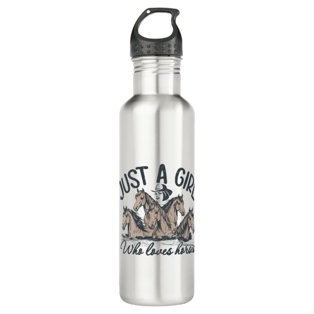 Just a girl who loves horses 710 ml water bottle (Front)