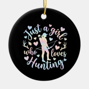 Just a girl who loves Horses and Hunting Ceramic Tree Decoration