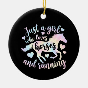 Just a girl who loves Horses and Running Ceramic Tree Decoration