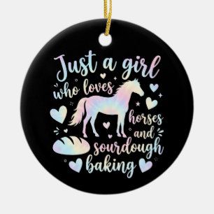 Just a girl who loves Horses and Sourdough Baking Ceramic Tree Decoration