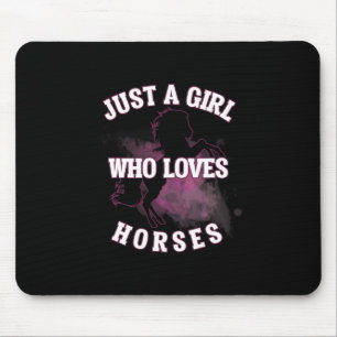 Just A Girl Who Loves Horses Athletic Ride T Shirt Mouse Mat