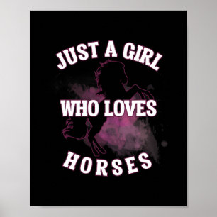 Just A Girl Who Loves Horses Athletic Ride T Shirt Poster
