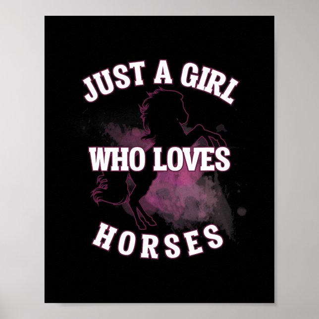 Just A Girl Who Loves Horses Athletic Ride T Shirt Poster (Front)