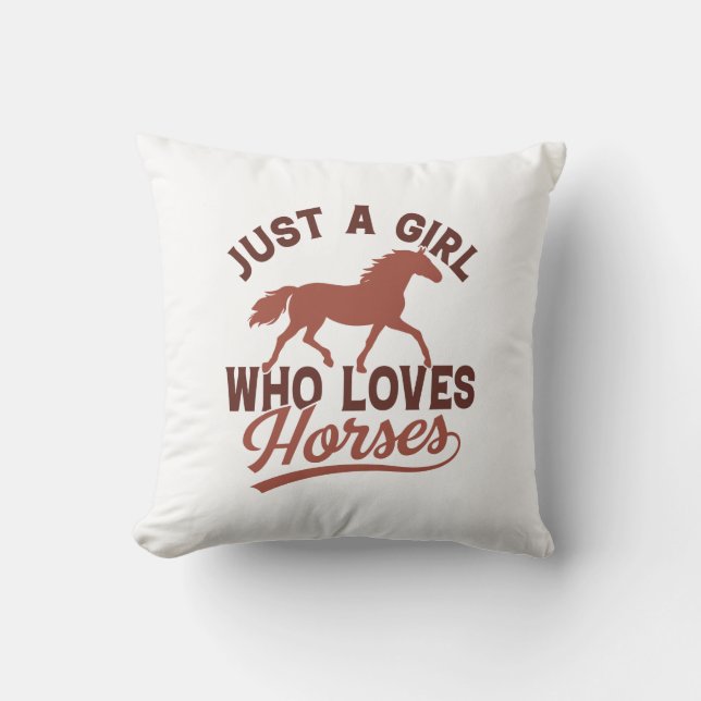 Just A Girl Who Loves Horses Cushion (Front)