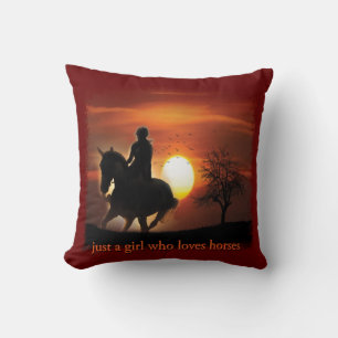 just a girl who loves horses cushion