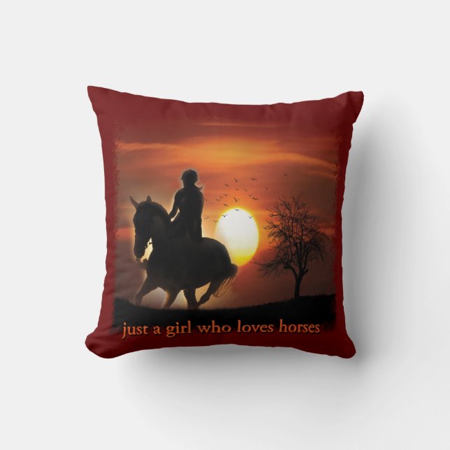 just a girl who loves horses cushion (Front)