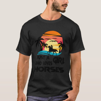 Just A Girl Who Loves Horses Cute Design Beautiful T-Shirt