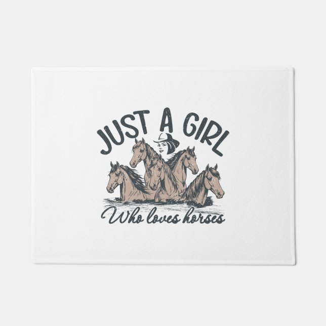 Just a girl who loves horses doormat (Front)