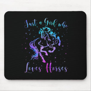 Just A Girl Who Loves Horses Equestrian Rider Wome Mouse Mat