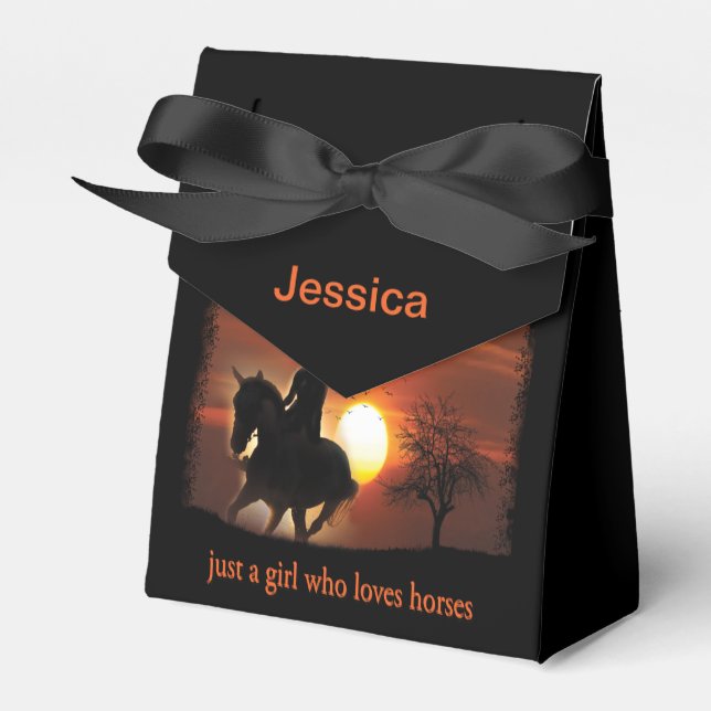just a girl who loves horses favour box (Front Side)