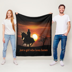 just a girl who loves horses fleece blanket