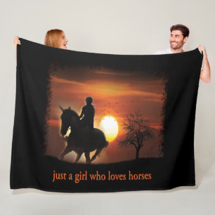 just a girl who loves horses fleece blanket