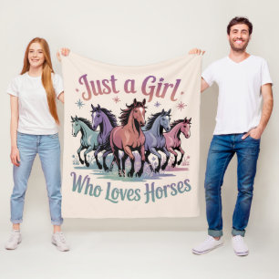 Just a girl who loves horses fleece blanket