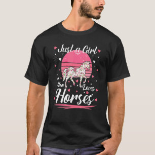 Just A Girl Who Loves Horses For Women Girl Kids T-Shirt