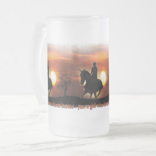 just a girl who loves horses frosted glass beer mug