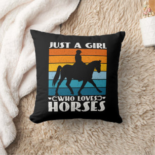 Just a Girl Who Loves Horses Funny Horse Owner Cushion