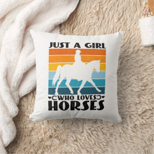 Just a Girl Who Loves Horses Funny Horse Owner  Cushion