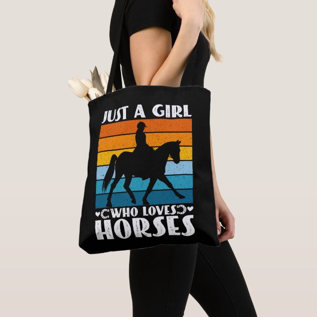 Just a Girl Who Loves Horses Funny Horse Owner  Tote Bag (Close Up)