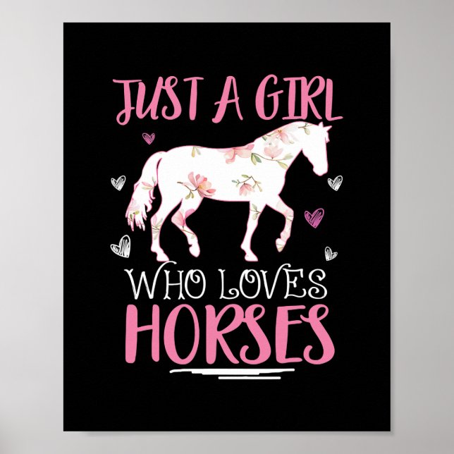Just a Girl Who Loves Horses Funny Horses Lover  Poster (Front)
