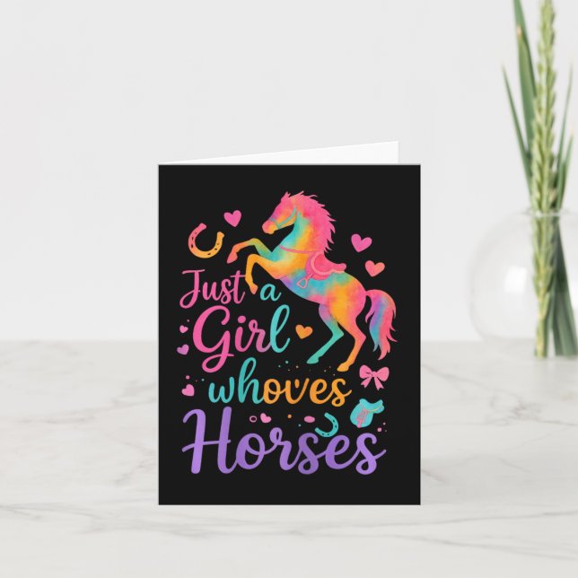 Just A Girl Who Loves Horses Gifts Riding Womens G Card (Front)