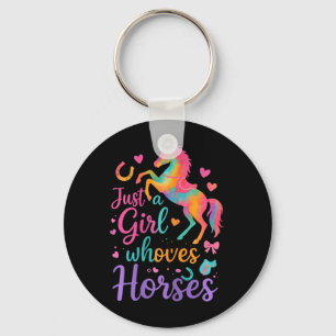 Just A Girl Who Loves Horses Gifts Riding Womens G Key Ring