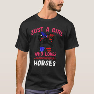 Just A Girl Who Loves Horses Graphic Horse T-Shirt