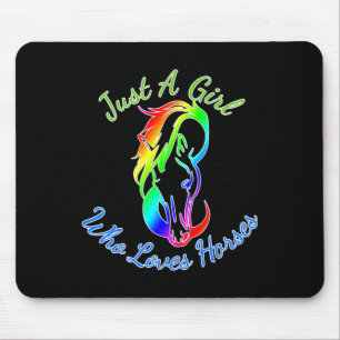 Just A Girl Who Loves Horses Horseback Riding Gift Mouse Mat