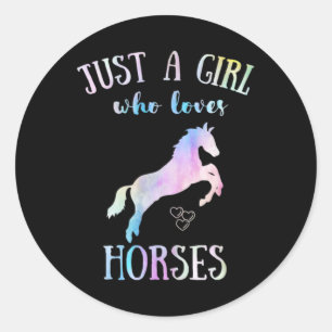 Just A Girl Who Loves Horses Horseback Riding Hors Classic Round Sticker