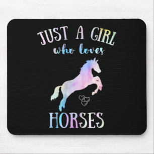 Just A Girl Who Loves Horses Horseback Riding Hors Mouse Mat