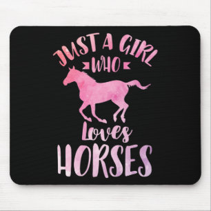 Just A Girl Who Loves Horses Horseback Riding  Mouse Mat