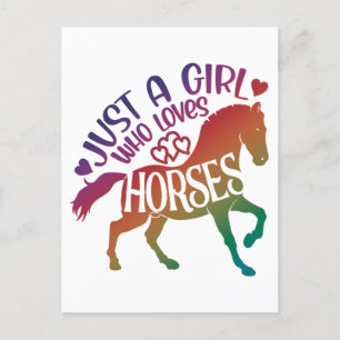 Just A Girl Who Loves Horses, Horseback Riding Postcard