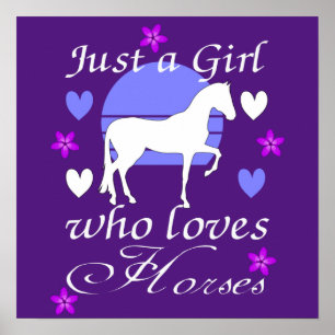 Just A Girl Who Loves Horses in Purple Poster