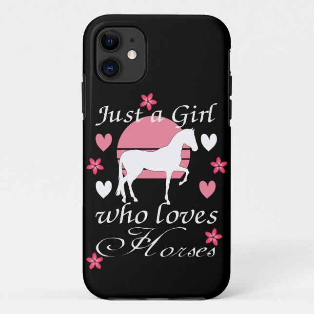 Just A Girl Who Loves Horses in Rose Pink  Case-Mate iPhone Case (Back)