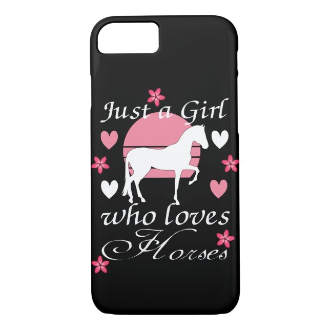 Just A Girl Who Loves Horses in Rose Pink     Case-Mate iPhone Case (Back)