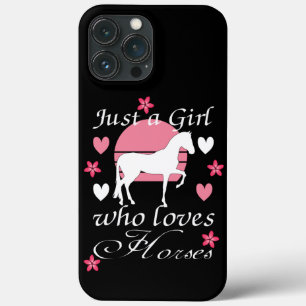 Just A Girl Who Loves Horses in Rose Pink iPhone 13 Pro Max Case