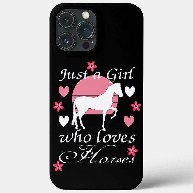 Just A Girl Who Loves Horses in Rose Pink    Case-Mate iPhone Case (Back)
