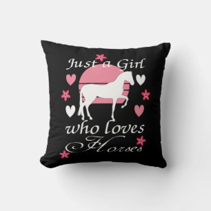 Just A Girl Who Loves Horses in Rose Pink Cushion