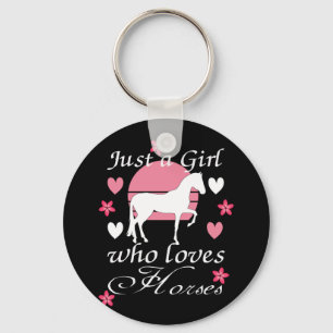 Just A Girl Who Loves Horses in Rose Pink     Key Ring