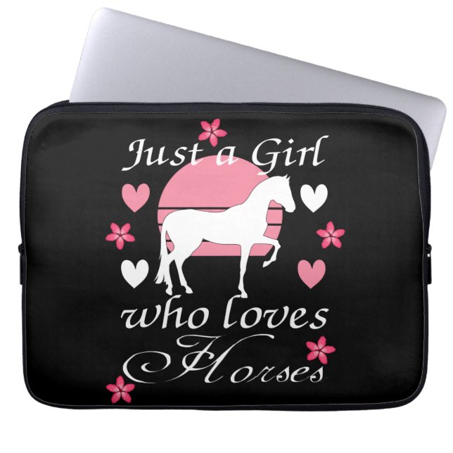 Just A Girl Who Loves Horses in Rose Pink   Laptop Sleeve (Front)