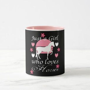 Just A Girl Who Loves Horses in Rose Pink Mug