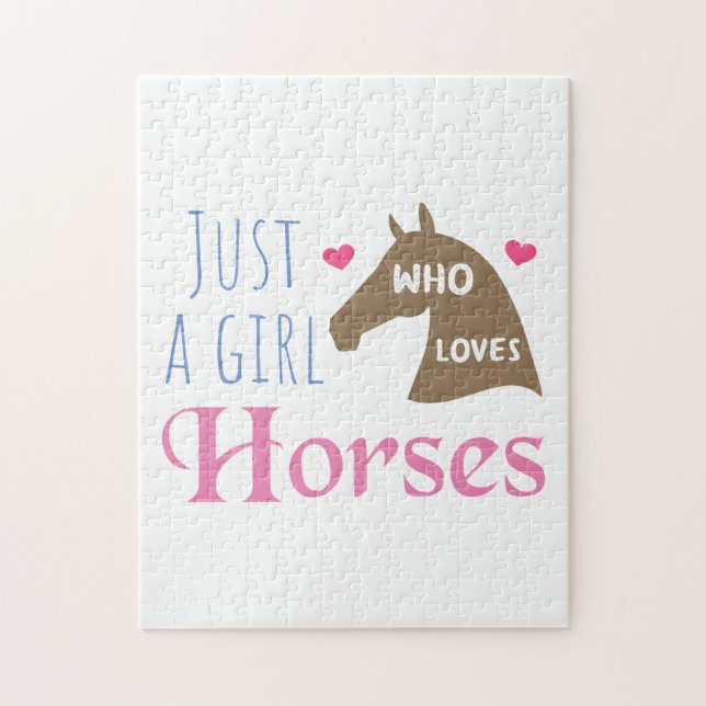 Just a girl who loves Horses Jigsaw Puzzle (Vertical)