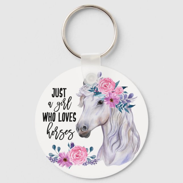 Just a Girl who Loves Horses Keychain (Front)