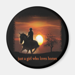 just a girl who loves horses magnet